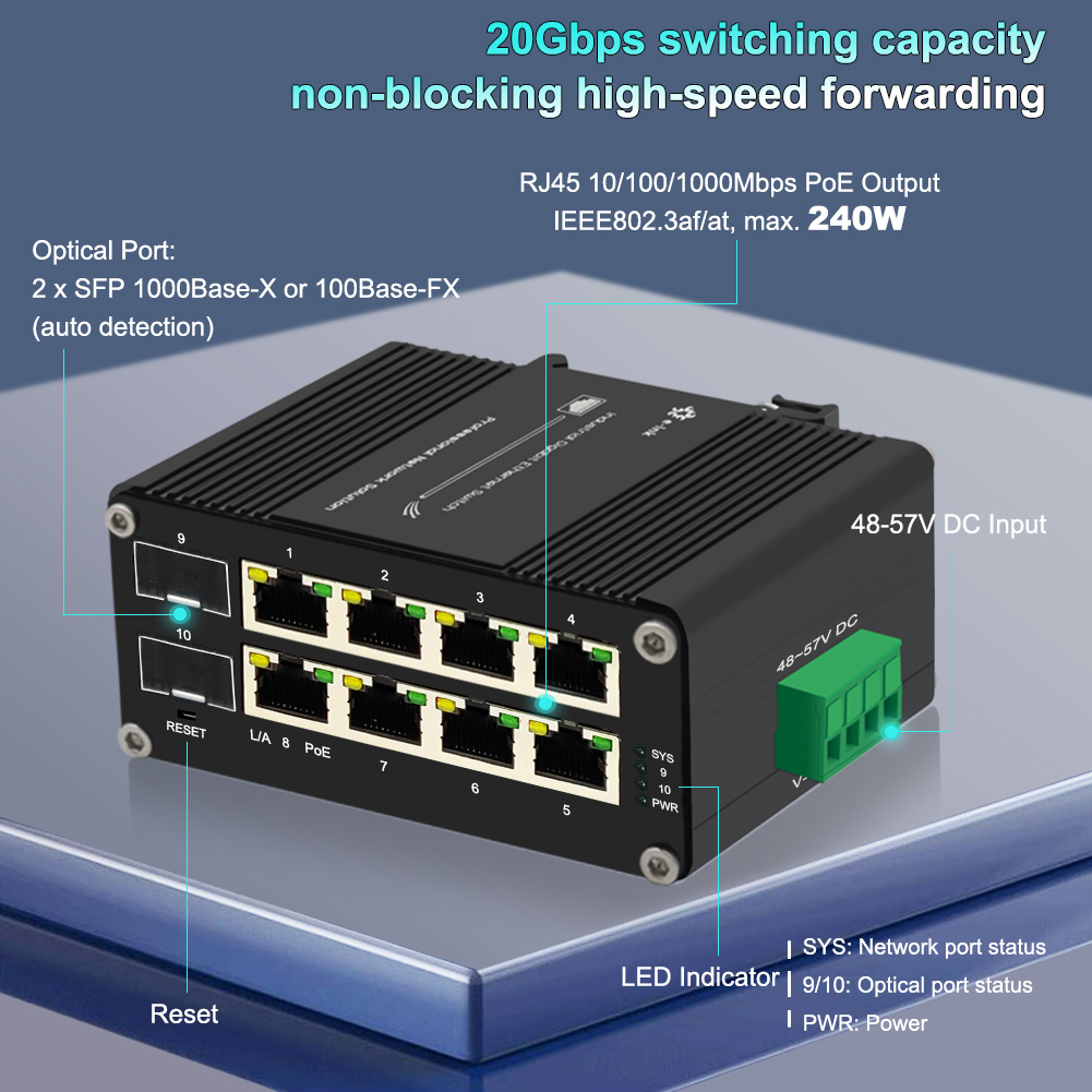 Managed PoE Switch 8 Port 10/1 - Managed Gigabit Poe Switch 8 Port 802.3At review and price