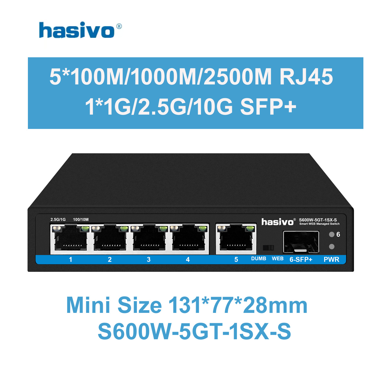 Hasivo 2.5G Network Switch 4/5 - Sfp+ 10G Managed Switch 8 Port review and price