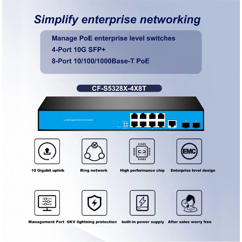 12-Port 8/PoE 4/10G SFP L3 Man - Sfp+ 10G Managed Switch 8 Port review and price
