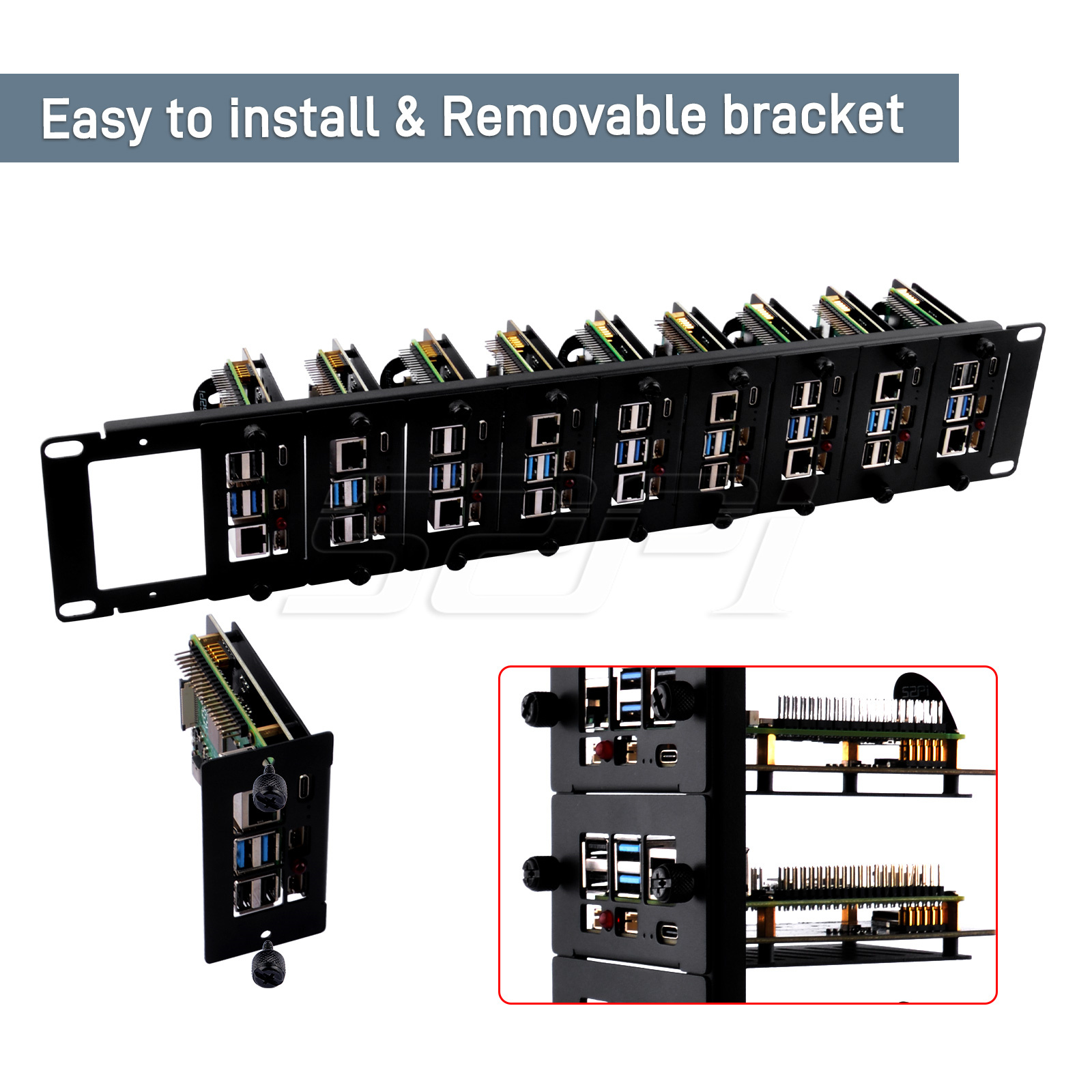 52Pi 2U Rackmount Steel Bracke - Deskpi Super6C review and price